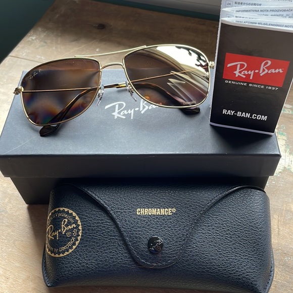 RayBan Accessories Rayban Polarized Chromance Gold Sunglasses Poshmark